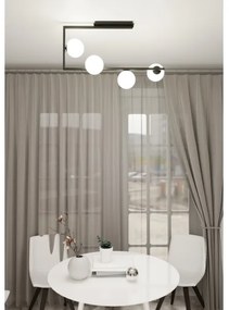 Luster na tyči SOMA 4xE14/10W/230V čierna/biela