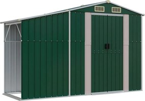 vidaXL Záhradná kôlňa zelená 277x93x179 cm pozinkovaná oceľ