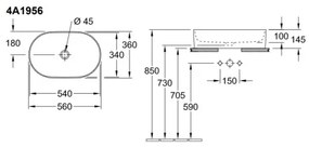 Villeroy & Boch 4A1956R1 - Umývadlo na dosku COLLARO 56x36 cm keramika/biela