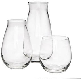 Sada dvoch sklenených váz a svietnika Avangarda, 3 ks