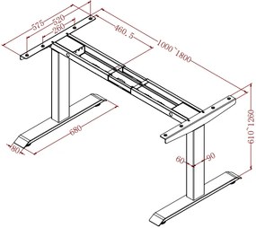 Liftor Expert výškovo nastaviteľný, elektricky polohovateľný stôl