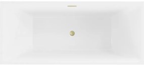 Mexen Lita, voľne stojaca vaňa 170 x 75 cm, biela-čierna, zlatý matný prepad, 52121707575-55