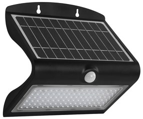 Ecolamp Exteriérové solárne nástenné LED svietidlo Butterfly, 1x LED 6,8w, čierna, pohybový senzor