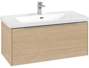 VILLEROY &amp; BOCH Subway 3.0 závesná skrinka pod umývadlo, 1 zásuvka, s LED osvetlením, 973 x 478 x 429 mm, Nordic Oak, C569L0VJ