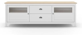 Biely TV stolík z borovicového dreva 180x59 cm Misti – Marckeric