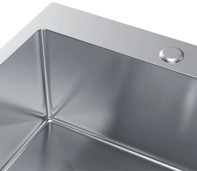 Erga HD, 1-komorový oceľový drez 480x450x210 mm, oceľová, ERG-MLS-HD4845