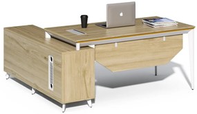 Kancelársky stôl s kontajnerom a komodou Houseland Profit Home 01 dub/biela