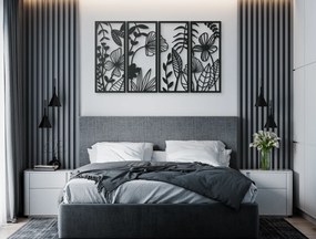 drevko Viacdielny drevený obraz Lúčne kvety Rozmer obrazu: 37 x 65 cm, Farba dekorácie: Čierna