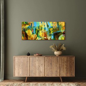 Obraz - Architektúra, kubistická abstrakcia (120x50 cm)