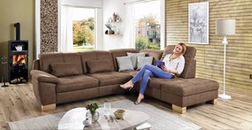 Rohová sedacia súprava Garland, hnedá látka, bez funkcií