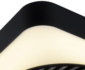 Stropný ventilátor štvorcový čierny vrátane stmievateľného LED - Climo