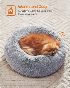 Pelech pre psa, pelech pre mačku, povrch mäkký plyš, 60 cm, sivý