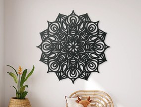 drevko Drevená mandala Hypnóza Rozmer obrazu: 44,5 x 44,5 cm, Farba dekorácie: Čierna
