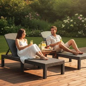 Skladacie ležadlo k bazénu a na terasu PREMIUM - sivé