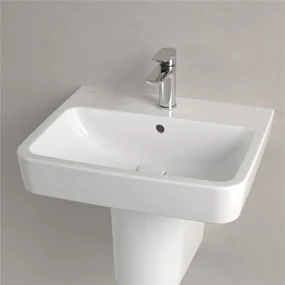 VILLEROY &amp; BOCH O.novo závesné umývadlo s otvorom, s prepadom, 550 x 460 mm, biela alpská, s povrchom CeramicPlus, 4A4155R1