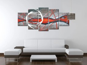 Gario Ručne maľovaný obraz Tajomný tanec postáv - 5 dielny Rozmery: 100 x 70 cm