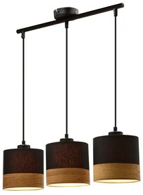 Luster na lanku PORTO 3xE27/60W/230V čierna/hnedá