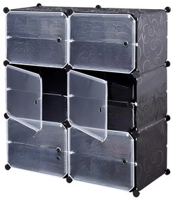 Hogler 3410 Variabilný policový systém 12 políc 84 x 32 x 95 cm, čierna farba
