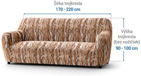 Bielastické poťahy OCEANO NOVÉ tehlové trojkreslo (š. 170 - 220 cm)