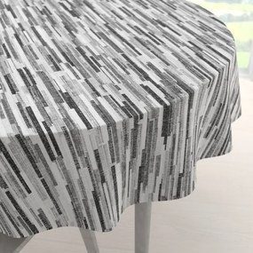 Biante Dekoračný okrúhly obrus Leona LN-175 Sivo-čierne pásiky Ø 110 cm