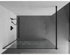 Mexen Kioto sprchová zástena 110x200 cm 8 mm, čierne, biely vzor, 800-110-101-70-85