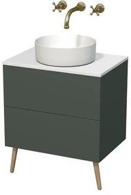 Kúpeľňová skrinka pod umývadlo Naturel Boho 60x76,1x45,5 cm sivo-zelená mat BOHO60SZBU, 1 ks