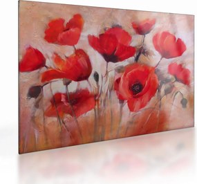 Sklenený obraz - Vlčie maky (70x50 cm)