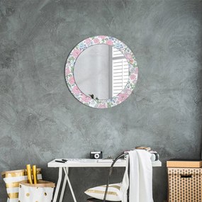 Okrúhle ozdobné zrkadlo Jemné kvety fi 60 cm