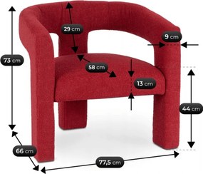 Relaxačné kreslo ARVEX – bordové bouclé