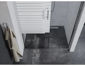 Mexen Apia, posuvné dvere do otvoru 90 x 190 cm, 6mm číre sklo-pásiky, chrómový profil, 845-090-000-01-20