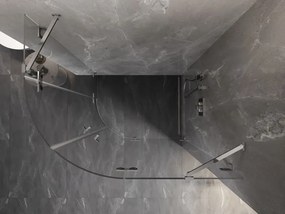 Mexen Lunar, pravý polkruhový sprchový kút 100 x 90 cm, 8mm číre sklo, chrómový profil, 833-100P-090L-01-00