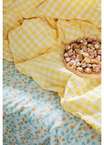 Žlto-biele krepové obliečky na jednolôžko 140x200 cm Bæk&amp;Bølge – JUNA