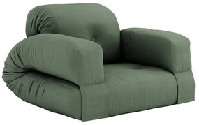 Rozkladacie kreslo so zeleným poťahom Karup Design Hippo Olive Green