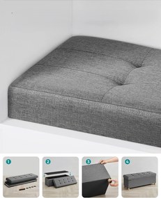 Taburet Engl s úložným prostorem šedý