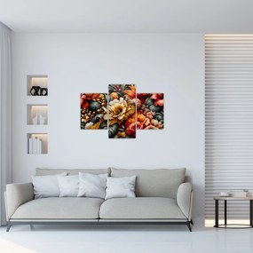 Obraz - Oranžovo-červené kvety (90x60 cm)