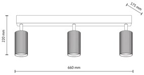 Bodové svietidlo TUNE 3xGU10/10W/230V čierna/hnedá