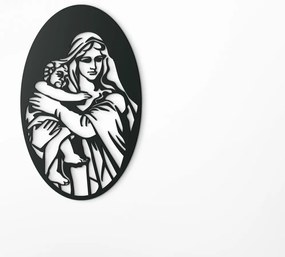 drevko Drevený obraz Mária s Ježiškom Rozmer obrazu: 44,5 x 27,5 cm, Farba dekorácie: Čierna
