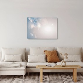 Sklenený obraz - Zasnežené kvety (70x50 cm)