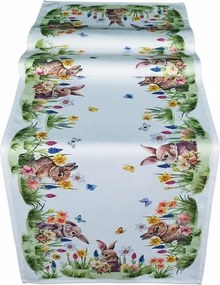 Veľkonočný obrus Zajkovia na lúke 40 × 140 cm