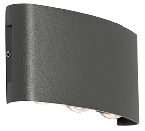 Vonkajšia nástenná lampa tmavosivá vrátane LED 6-žiarovková IP54 - Silly