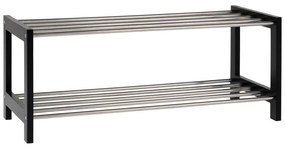 Čierna polička na topánky z topoľového dreva Padova - House Nordic