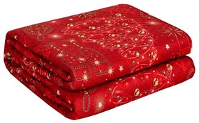 Prehoz na posteľ CHRISTMAS MAGIC, červený Rozmer: 200 x 220 cm