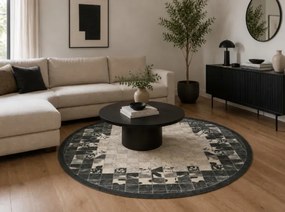 Koberec PORTE 2054 sivý kruh
