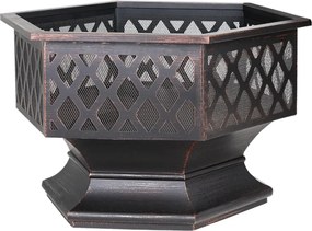 Záhradné ohnisko Hexa 70 cm čierne