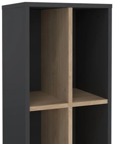 Knižnica v dekore duba v antracitovo-prírodnej farbe 41x205 cm Sign – Tvilum