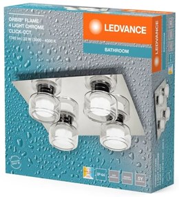 Ledvance -LED Kúpeľňové stropné svietidlo ORBIS FLAME 4xLED/5,5W/230V IP44 chróm