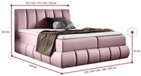 Čalúnená posteľ boxspring EUGENA - fancy 59 / 160x200