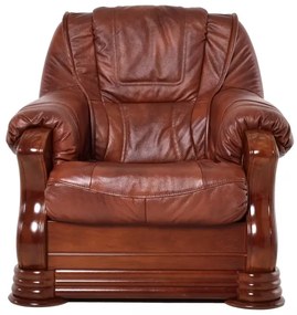 Kreslo Baron kožené, červenohnedá / čerešňa (a4 / č.4)