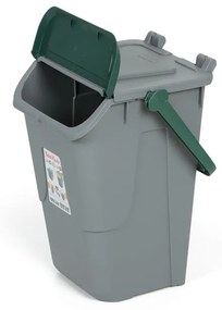 Mobil Plastic Plastový odpadkový kôš na triedenie odpadu ECOLOGY II, 35 l, sivá/zelená