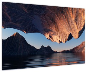 Obraz - 3D útesy (90x60 cm)